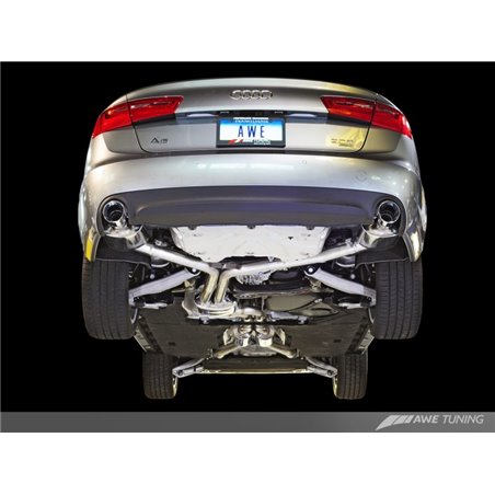 AWE Tuning Audi C7 A6 3.0T Touring Edition Exhaust - Dual Outlet Diamond Black Tips