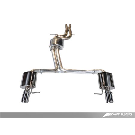 AWE Tuning Audi C7 A7 3.0T Touring Edition Exhaust - Dual Outlet Chrome Silver Tips