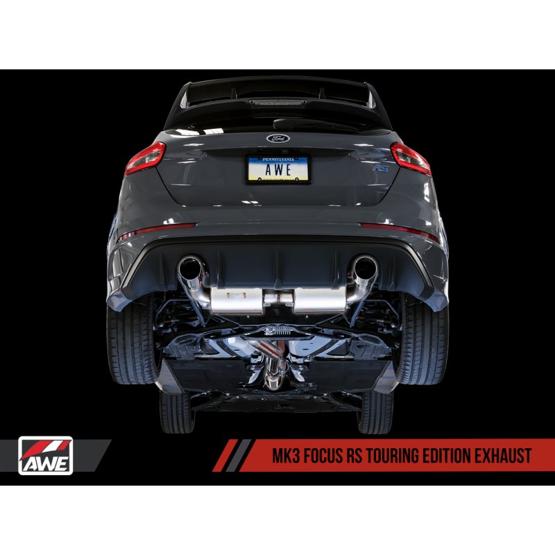 AWE Tuning Ford Focus RS Touring Edition Cat-back Exhaust - Non-Resonated - Diamond Black Tips