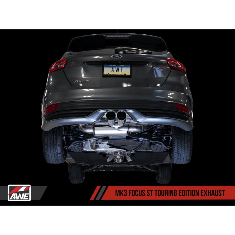 AWE Tuning Ford Focus ST Touring Edition Cat-back Exhaust - Non-Resonated - Diamond Black Tips