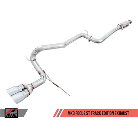 AWE Tuning Ford Focus ST Track Edition Cat-back Exhaust - Chrome Silver Tips