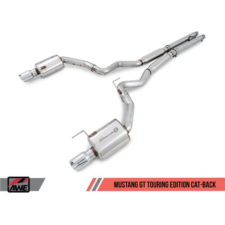 AWE Tuning S550 Mustang GT Cat-back Exhaust - Touring Edition (Diamond Black Tips)