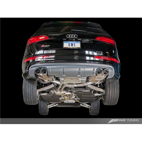 AWE Tuning Audi 8R SQ5 Touring Edition Exhaust - Quad Outlet Chrome Silver Tips