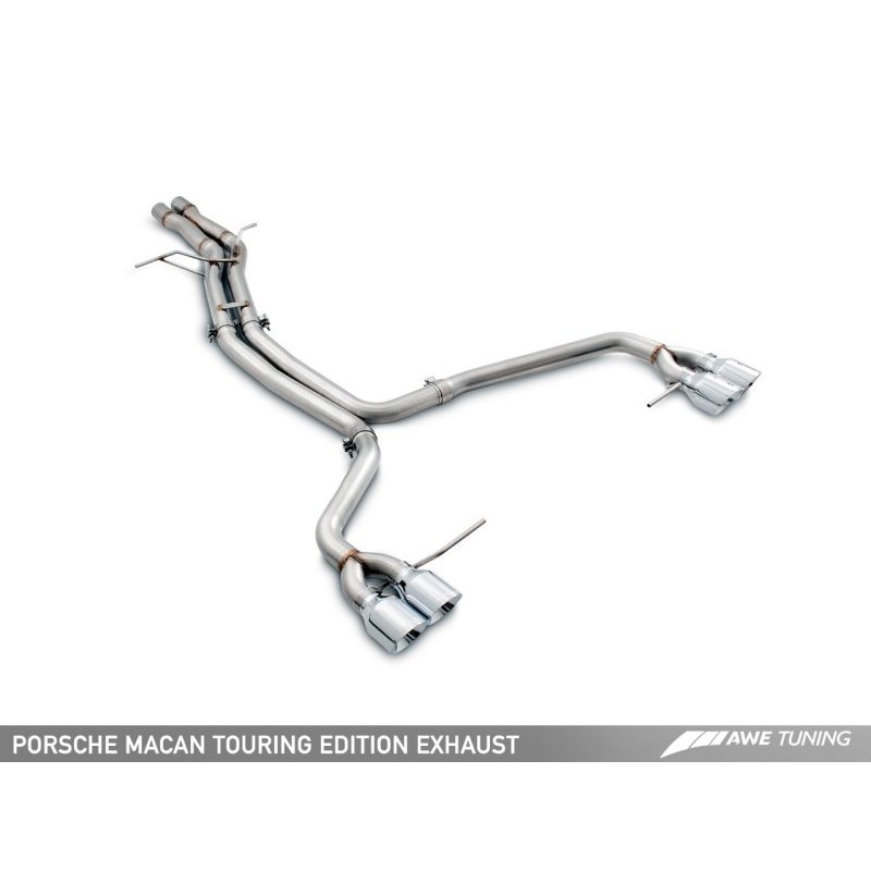 AWE Tuning Porsche Macan Touring Edition Exhaust System - Chrome Silver 102mm Tips