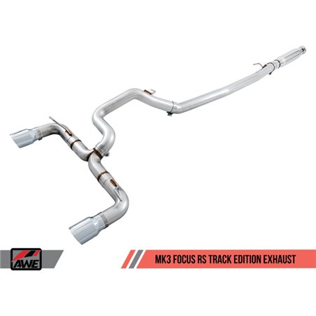 AWE Tuning Ford Focus RS Track Edition Cat-back Exhaust - Chrome Silver Tips