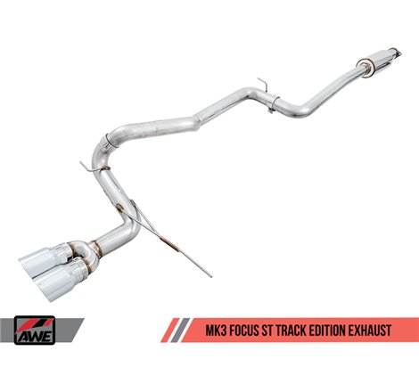 AWE Tuning Ford Focus ST Track Edition Cat-back Exhaust - Diamond BlackTips