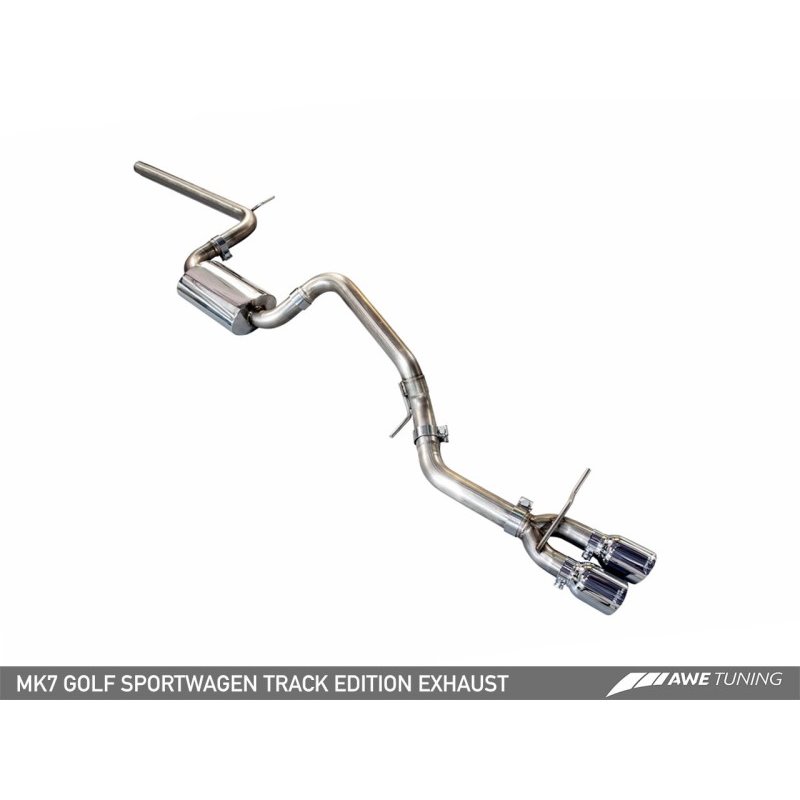 AWE Tuning VW MK7 Golf SportWagen Track Edition Exhaust w/Chrome Silver Tips (90mm)