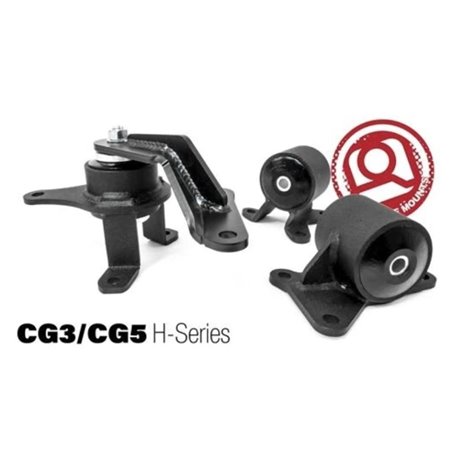 Innovative 98-02 Accord H-Series Black Steel Mounts 75A Bushings