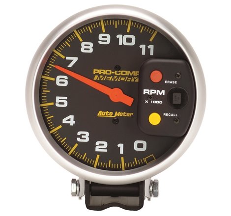 Autometer Pro-Comp 5in 0-11000 RPM Pedestal w/Peak Memory Tachometer