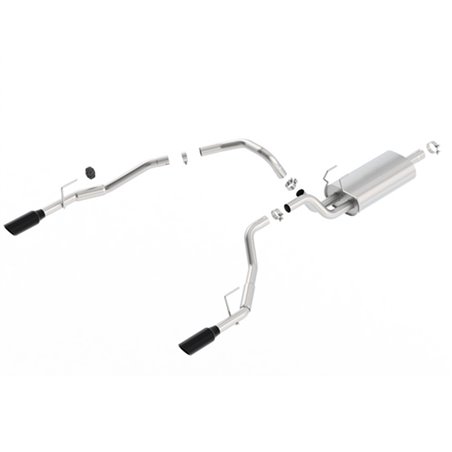 Borla 09-17 Ram 1500 5.7L V8 5in Single Tip Black Chrome Cat-Back Touring Exhaust Through Bumper