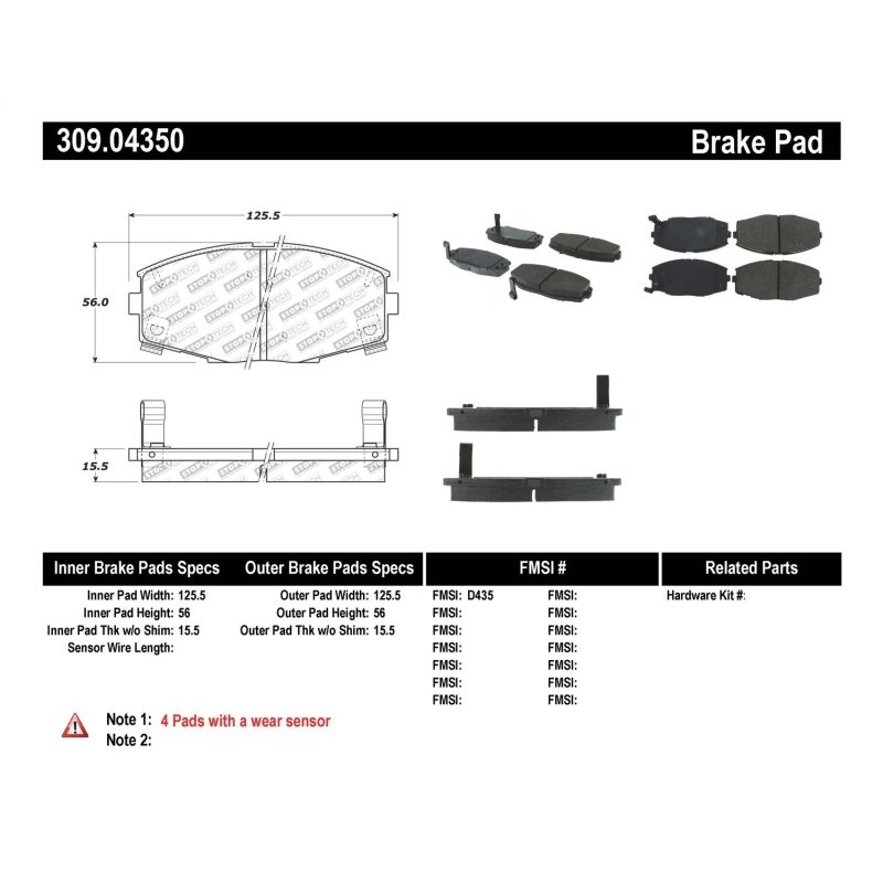 StopTech Performance 87-92 MK3 Supra Front Brake Pads