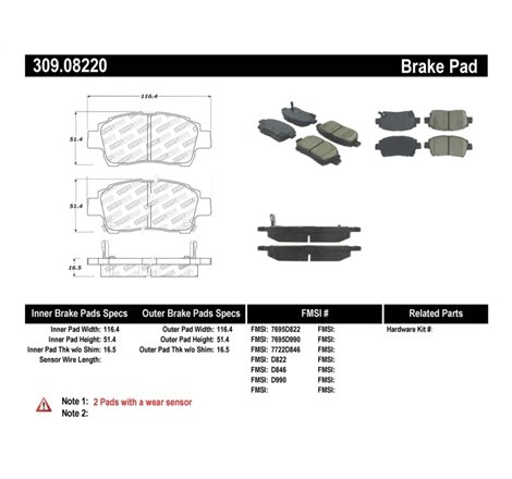 StopTech Performance 00-05 Spyder MR2 / 00 Celica GT / 04-07 xA/xB Front Brake Pads