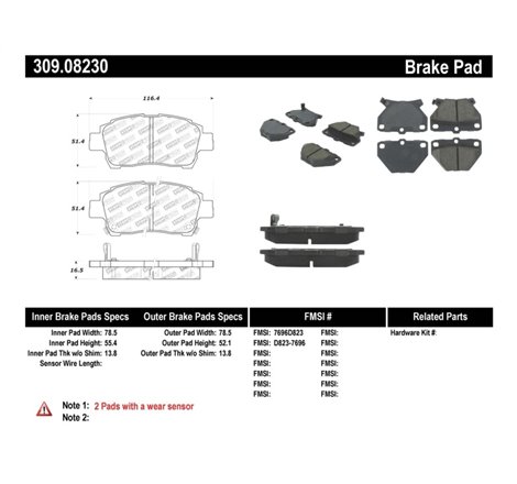 StopTech Performance 00-05 Celica GT-S Rear Brake Pads