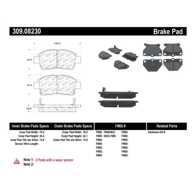 StopTech Performance 00-05 Celica GT-S Rear Brake Pads