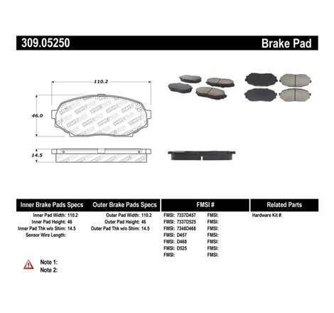 StopTech Performance 90-93 Mazda Miata Front Brake Pads D525