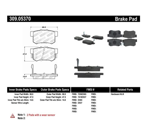 StopTech Performance 00-09 Honda S2000 / 92-07 Accord / 04-10 Acura TSX / 02-06 RSX Rear Brake Pads