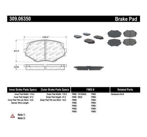 StopTech Performance 94-97/99-05 Miata w/Normal Suspension Front Brake Pads D635