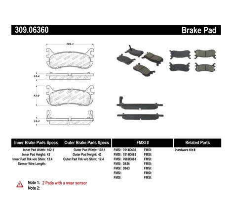 StopTech Performance 94-97/99-05 Miata w/ Normal Suspension Rear Brake Pads D636