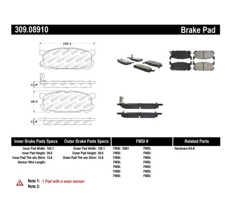 StopTech Performance 01-05 Miata w/ Sport Suspension Rear Brake Pads D891