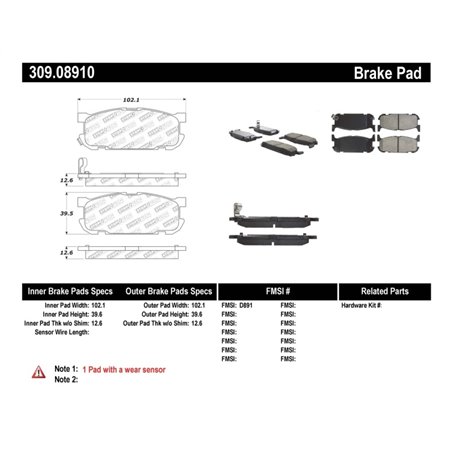 StopTech Performance 01-05 Miata w/ Sport Suspension Rear Brake Pads D891