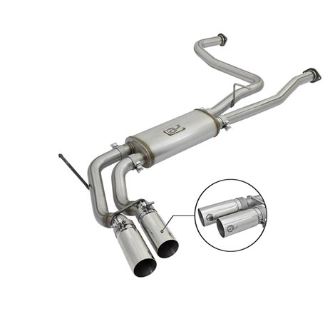 aFe POWER Rebel Series 2-1/2in 409 SS Cat Back Exhaust w/ Polished Tips 16-17 Nissan Titan V8 5.6L