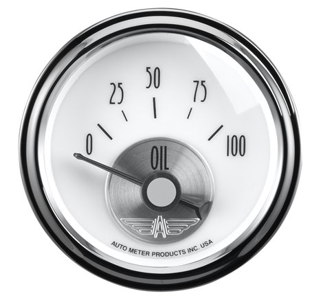 Autometer Prestige Series Pearl 2-1/16in 100PSI Electronic Oil Pressure Gauge