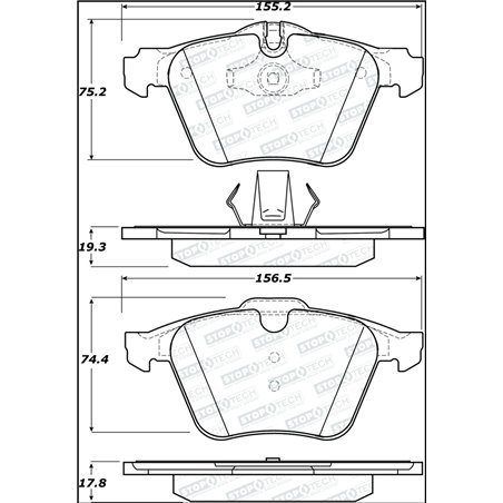 StopTech 06-08 Jaguar S-Type Street Performance Front Brake Pads