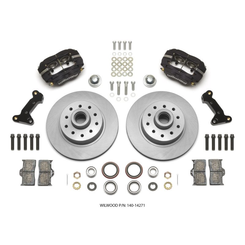 Wilwood Forged Dynalite Front Kit 11.03in 1 PC Rotor&Hub 74-80 Pinto/Mustang II Disc Spindle only