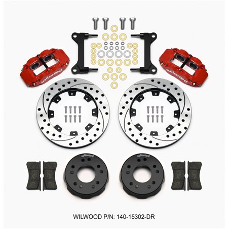 Wilwood Narrow Superlite 6R Front Kit 12.19in Drilled Red 63-87 C10 w/ Wilwood Pro Spindles