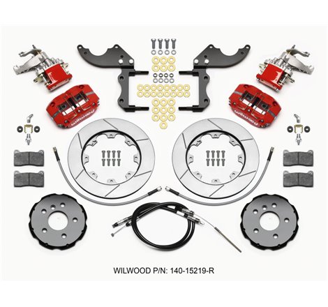 Wilwood Dynapro Radial4 / MC4 Rear Kit 12.19 Red 2014-2015 Mini Cooper w/Lines & Cables