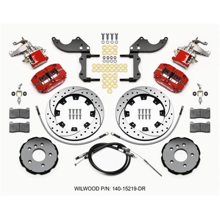 Wilwood Dynapro Radial4 / MC4 Rear Kit 12.19 Drilled Red 2014-2015 Mini Cooper w/Lines & Cables