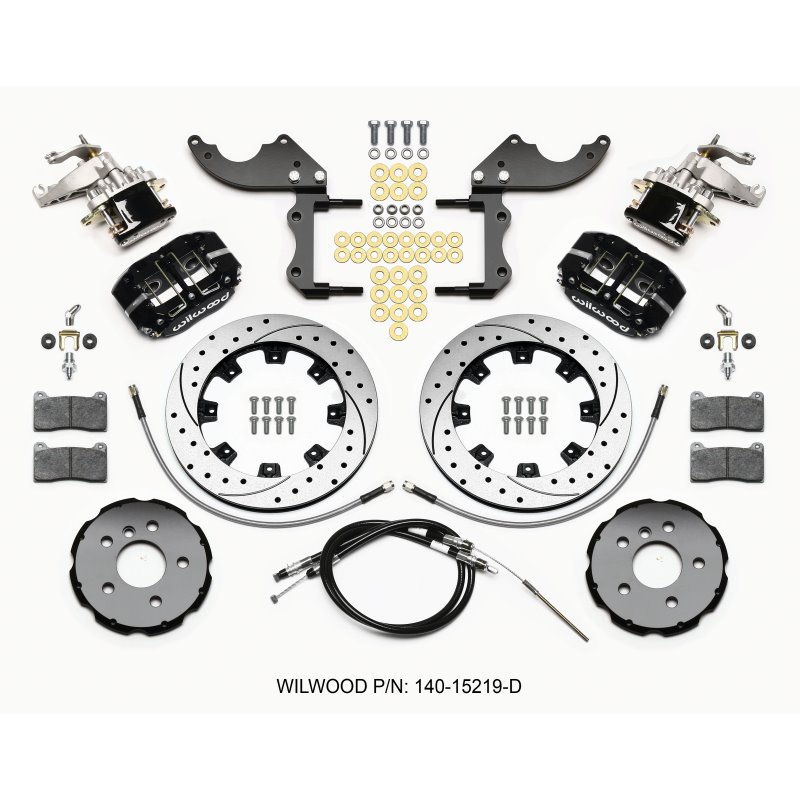 Wilwood Dynapro Radial4 / MC4 Rear Kit 12.19 Drilled 2014-2015 Mini Cooper w/Lines & Cables