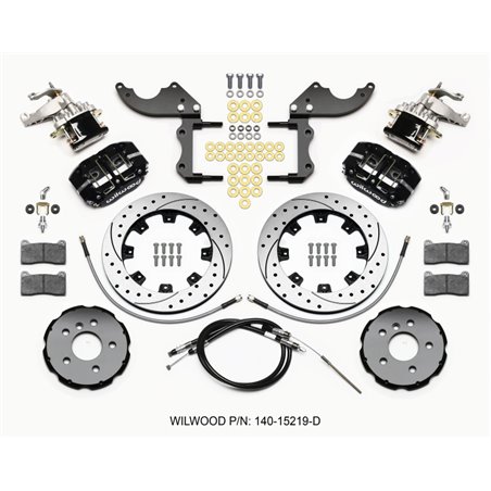 Wilwood Dynapro Radial4 / MC4 Rear Kit 12.19 Drilled 2014-2015 Mini Cooper w/Lines & Cables