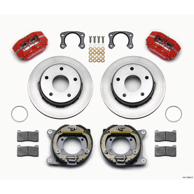 Wilwood Dynapro Lug Mount P/S Park Brake Kit Red Big Ford New 2.38in Off Bronco 5 x 5.50