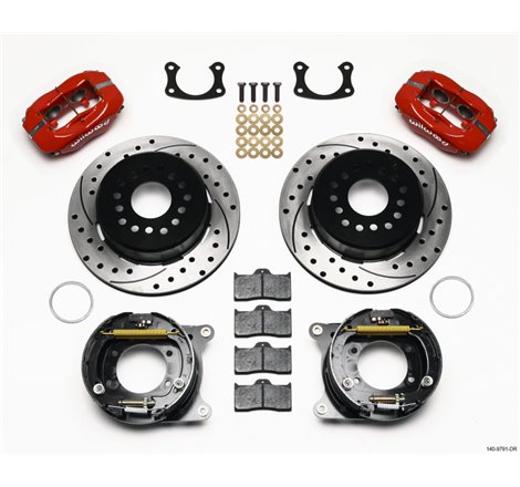 Wilwood Forged Dynalite P/S Park Brake Kit Drill Red New Big Ford 2.50in Offset Front Caliper Mount