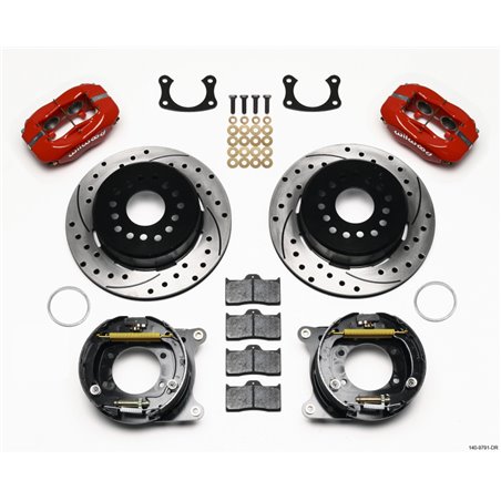 Wilwood Forged Dynalite P/S Park Brake Kit Drill Red New Big Ford 2.50in Offset Front Caliper Mount