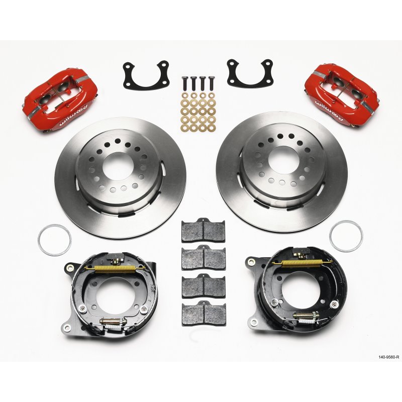 Wilwood Forged Dynalite P/S Park Brake Kit Red New Big Ford 2.50in offset Staggrd Shock