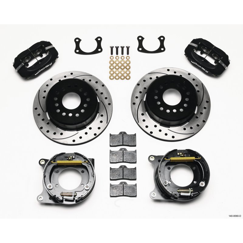 Wilwood Forged Dynalite P/S Park Brake Kit Drilled New Big Ford 2.50in offset Staggrd Shock