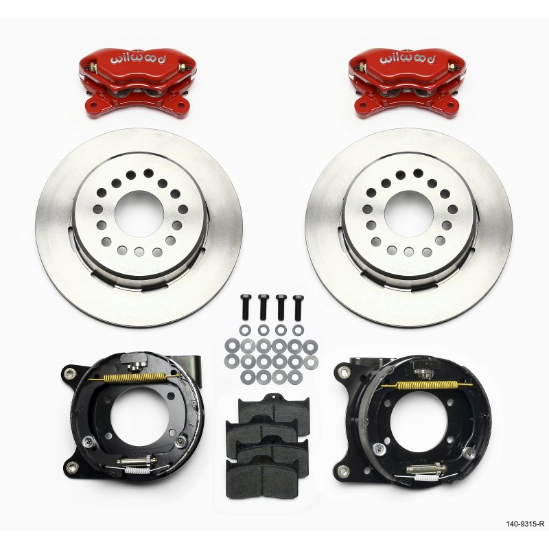 Wilwood Forged Dynalite P/S Park Brake Kit Red 12 Bolt 2.75in offset Staggered Shock