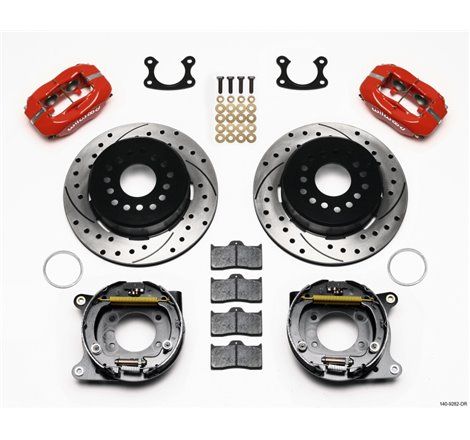 Wilwood Forged Dynalite P/S Park Brake Kit Drill-Red Small Ford 2.50in Offset