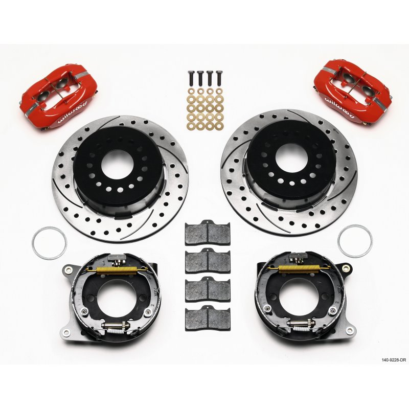 Wilwood Forged Dynalite P/S P-B Kit Drilled-Red 2005-2014 Mustang