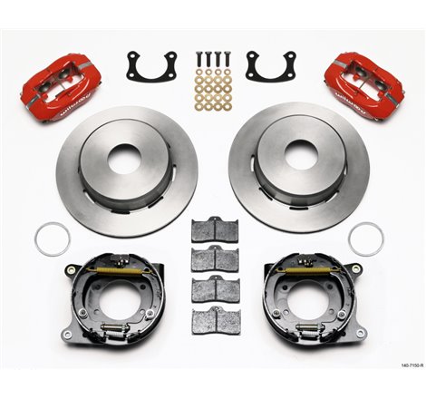 Wilwood Forged Dynalite P/S Park Brake Kit Red Big Ford New 2.50in Offset Currie Blank