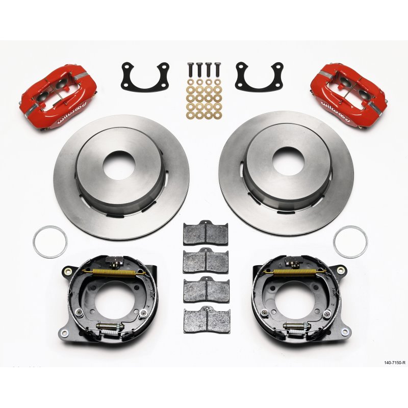 Wilwood Forged Dynalite P/S Park Brake Kit Red Big Ford New 2.50in Offset Currie Blank