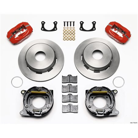 Wilwood Forged Dynalite P/S Park Brake Kit Red Big Ford New 2.50in Offset Currie Blank