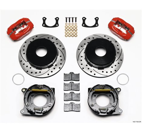 Wilwood Forged Dynalite P/S Park Brake Kit Drilled Red Big Ford New 2.50in Offset Currie Blank