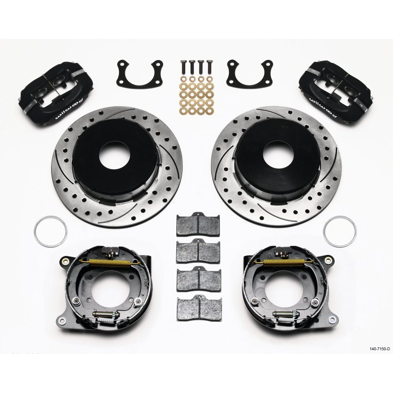 Wilwood Forged Dynalite P/S Park Brake Kit Drilled Big Ford New 2.50in Offset Currie Blank