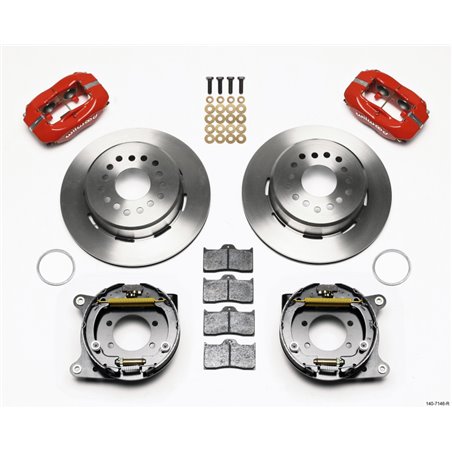 Wilwood Forged Dynalite P/S Park Brake Kit Red Ford 8.8 w/2.5in Offset-5 Lug