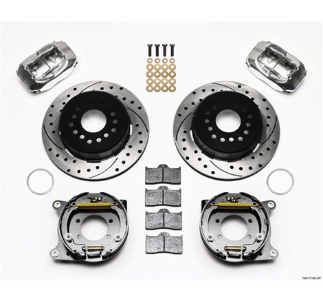 Wilwood Forged Dynalite P/S P-B Kit Drilled Polished Ford 8.8 w/2.5in Offset-5 Lug