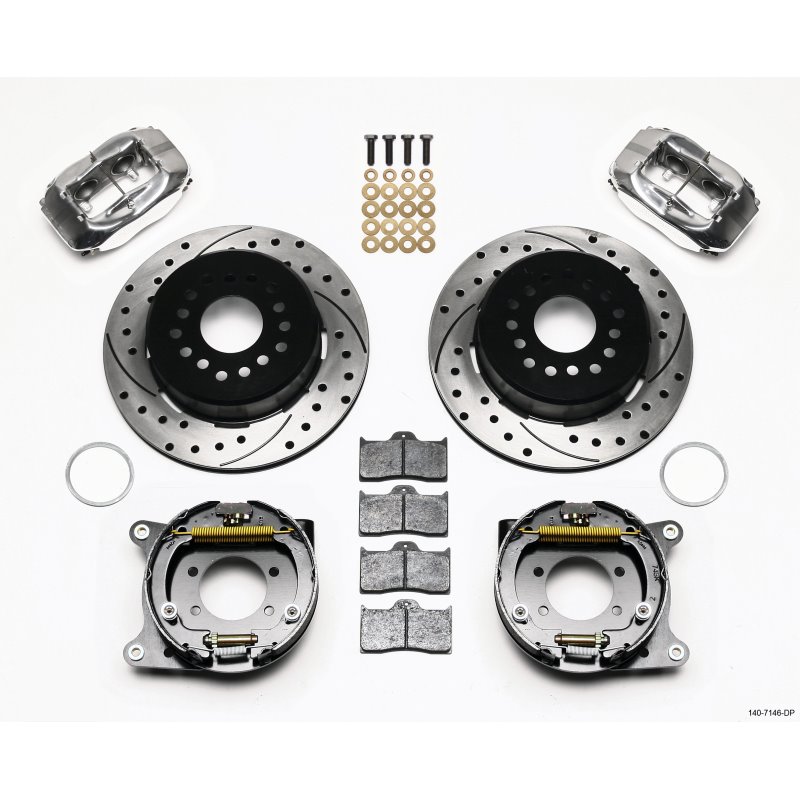 Wilwood Forged Dynalite P/S P-B Kit Drilled Polished Ford 8.8 w/2.5in Offset-5 Lug