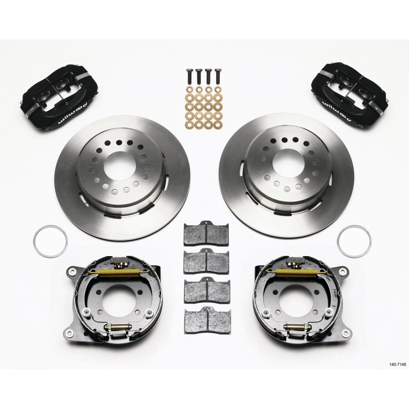 Wilwood Forged Dynalite P/S Park Brake Kit Ford 8.8 w/2.5in Offset-5 Lug